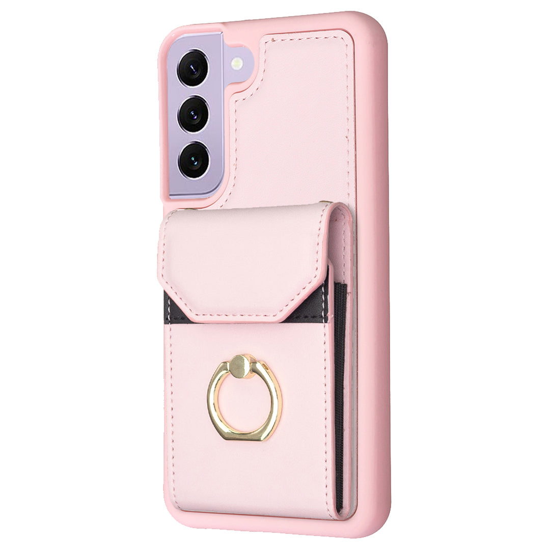 BF29 For Samsung Galaxy S23 Mobile Phone Case Card Holder Ring Kickstand PU Leather TPU Cover BF29 For Samsung Galaxy S23 Mobile Phone Case Card Holder Ring Kickstand PU Leather TPU Cover